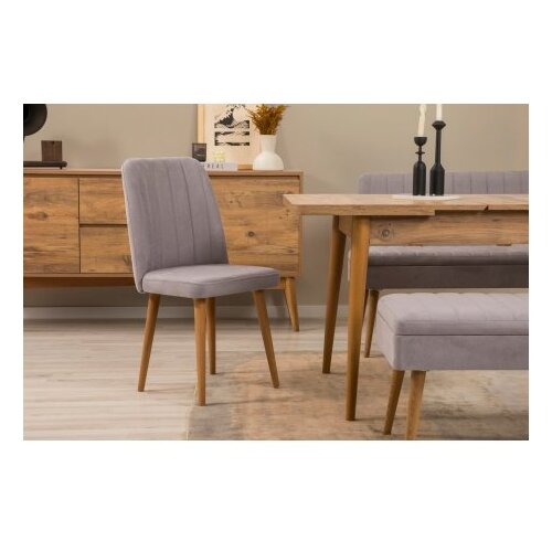 Hanah home vina 03 0701 atlantic pine grey (produžni trpezarijski sto, stolice i konzola set (7 komada)) Slike