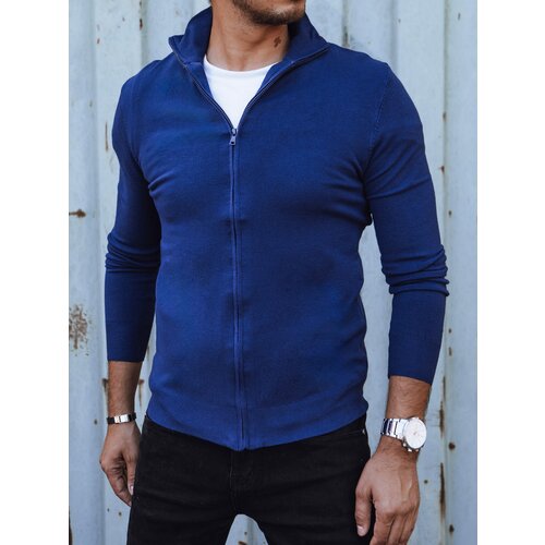 DStreet sweter męski rozpinany niebieski Slike