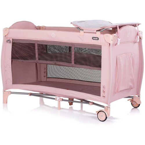 Chipolino putni krevetić s podlogom za prematanje Bella Pink Powder Slike