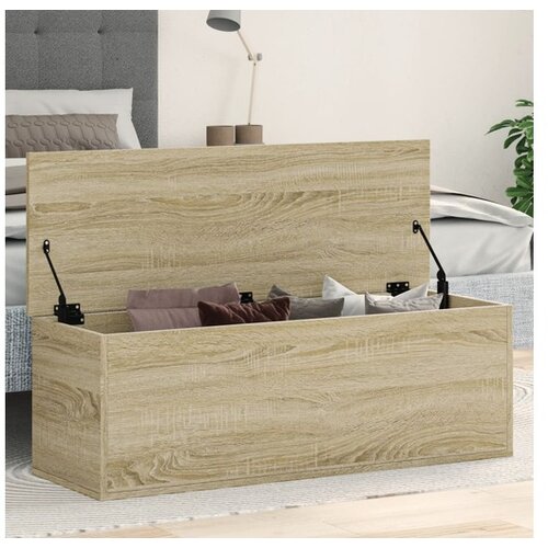vidaXL Kutija za pohranu boja hrasta 102x35x35 cm konstruirano drvo Cijene