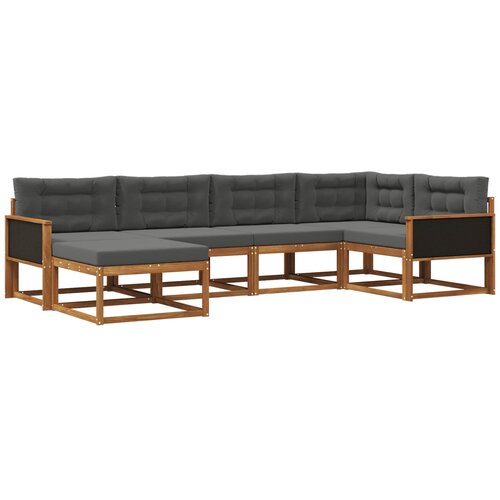 vidaXL Zunanja garnitura za sedenje 6 pcs Naravna in antracitna, (5000280863) Cene