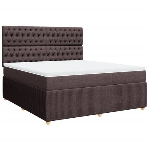VidaXL Box spring postelja z vzmetnico temno rjava 180x200 cm blago, (21305744) Slike