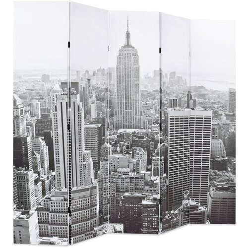 Maison Chic Zložljiv Paravan - Sobne pregrade 200x170 cm New York podnevi črn in bel, (22111727) Cene