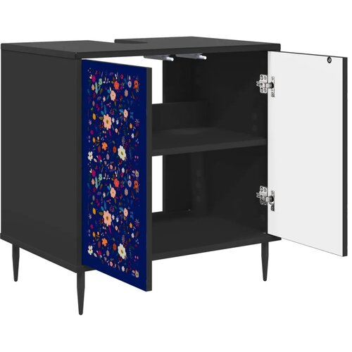  Kupaonski ormar MAINZ Crni hrast 60 x 40 x 61 cm - Cvjetni uzorak Slike