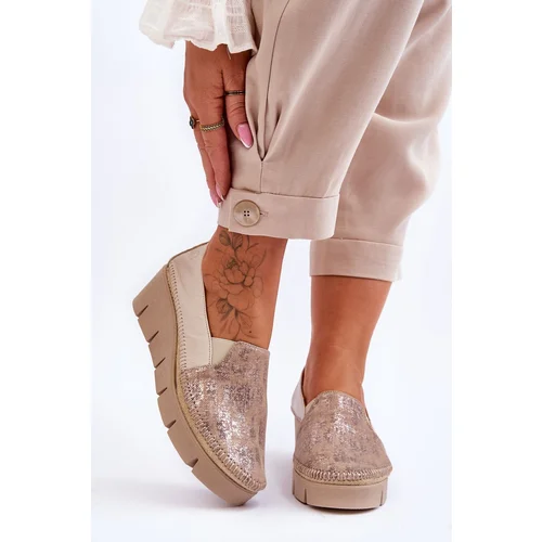 Maciejka Leather Wedge Sneakers