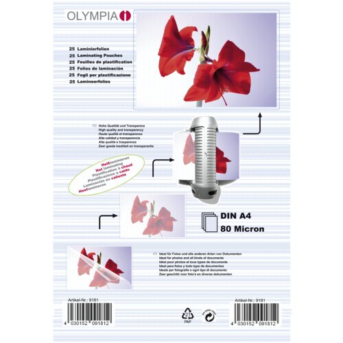 Olympia 1x25 Laminating pouches DIN A4 80 micron Cijene
