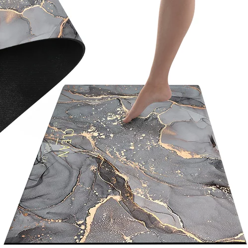  Kupaonski perivi neklizajući tepih 80x50cm od sivog mramora