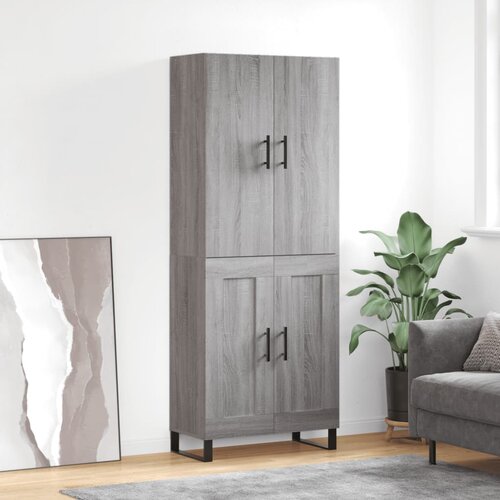 vidaXL Visoka komoda siva sonome 69 5x34x180 cm od konstruiranog drva Cijene