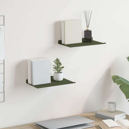  Polica na zidu Zidne 2 pcs Maslinasto zelena 30 x 18 x 2 5 cm - Maslinovo zelena 30 x 18 cm 2 Cijene