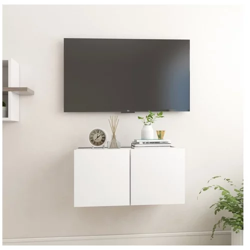 Viseča TV omarica bela 60x30x30 cm