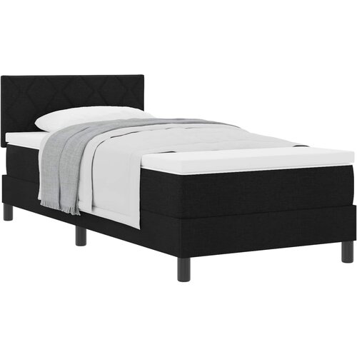 vidaXL Postelja z vzmetnico z vzmetnico Črna 90 x 190 cm blago, (5000125759) Cene