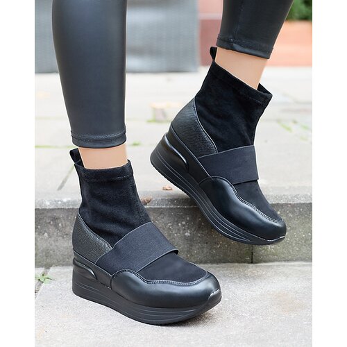 Resti Black women's slip-on boots with embossing Keleda - Footwear Cene