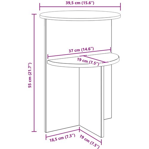  Bocni stol Betonska siva &amp;Oslash; 39,5 x 55 cm Konstruirano drvo Slike