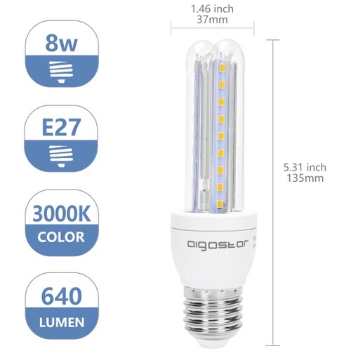 Aigostar led sijalica B5 E27/8W/230V 3000K Slike