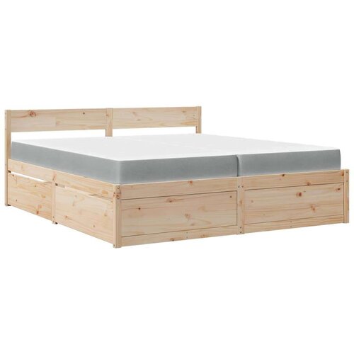 vidaXL Krevet s ladicama i madracem 200 x 200 cm od masivne borovine Cene