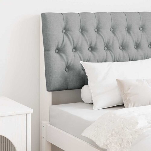 vidaXL Tapecirano vzglavje Svetlo siva 90 cm Masivno borovo les Cene