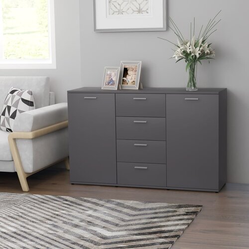 vidaXL Komoda siva 120x35,5x75 cm iverna plošča Cene