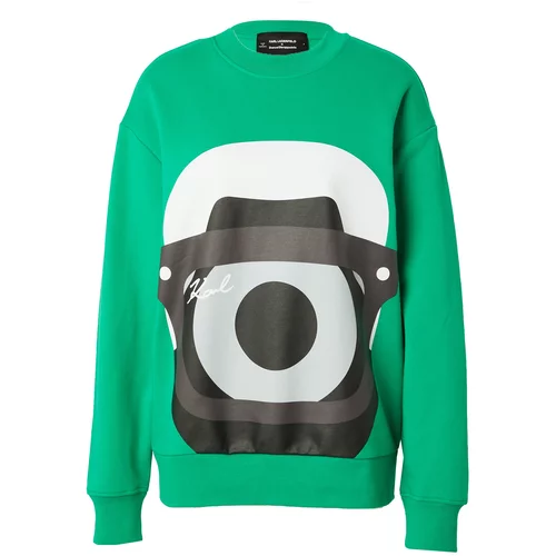 Karl Lagerfeld Sweater majica svijetlosiva / zelena / crna / bijela