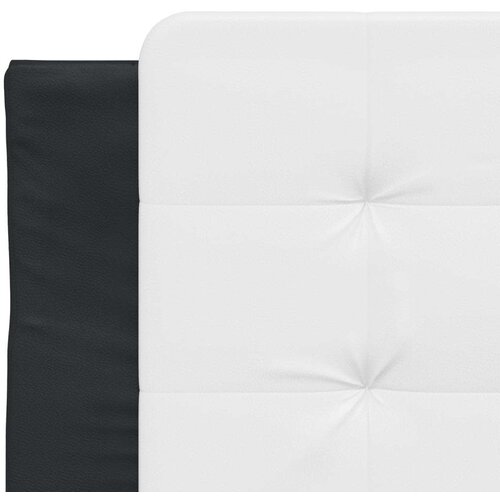  Krevet s madracem crno-bijeli 90 x 200 cm od umjetne kože Slike