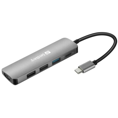 Sandberg USB-C hub razdelilnik, 5-v-1 1x HDMI, 3x USB, 1x PD Cene