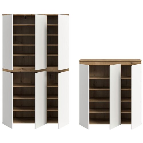 Livetastic Garderobna Omara Scarpa, Barva Hrasta, Bela, 2 Kos Slike
