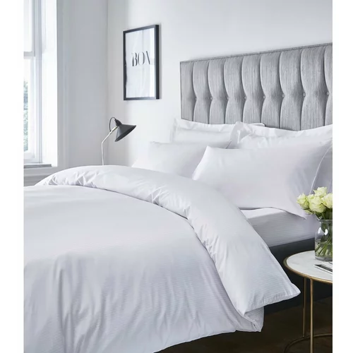 Catherine Lansfield Bijela posteljina za jedan krevet 135x200 cm Satin Stripe -