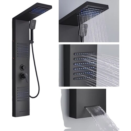 Dfrkjhre LED tu&amp;scaron; panelni sistem, dvojna ročica, SPA &amp;scaron;obe, črna 6004, (5000159203) Slike