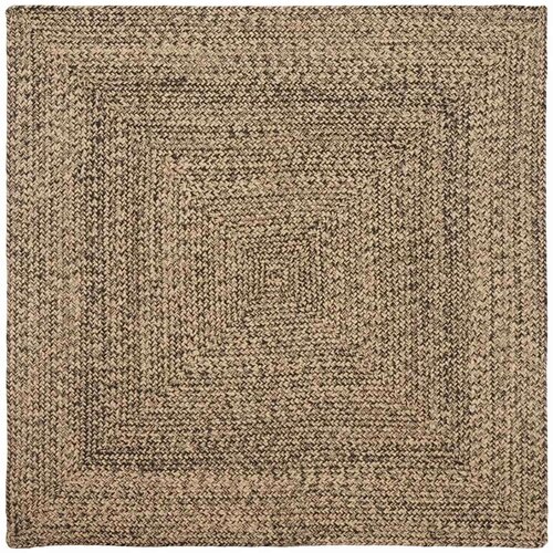  Tepih Isprepleteni Prirodna i crno 160 x 160 cm Juta Slike