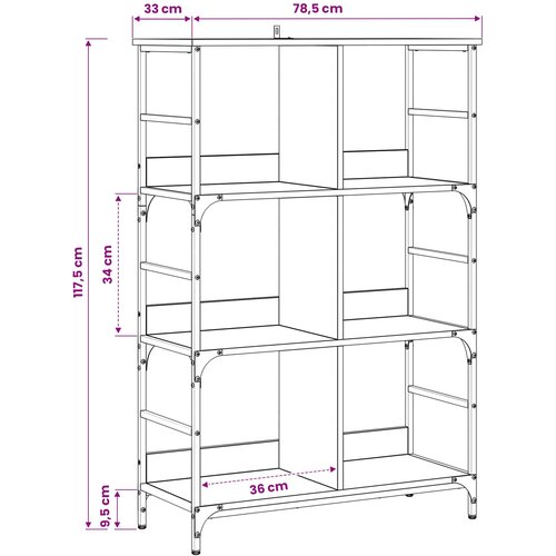  Polica Staro drvo 78,5 x 33 x 117,5 cm metal PB Slike