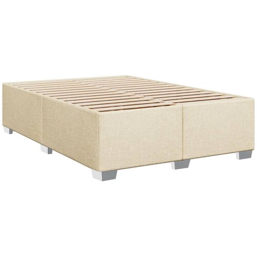  Krevet s oprugama i madracem krem 160x200 cm od tkanine Slike