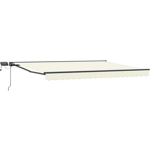 Ročno senčilo s LED-ji krema 4 &times; 3,5 m Poliester s PU premazom, (5000204540) Cene