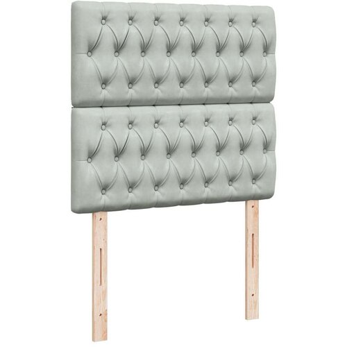 VidaXL box spring krevet s madracem svjetlosivi 90x190 cm bar&amp;scaron;unasti Slike