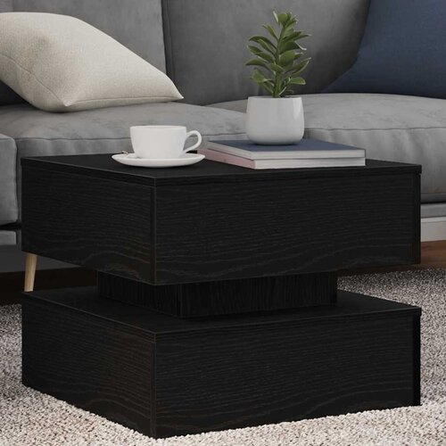  Klub stolić s LED svjetlima crni hrast 50x50x40 cm Cene