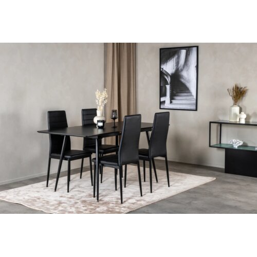 Venture Home Silar rastezljivi pravokutni blagovaonski stol 120 &times; 80 cm, crni Cijene