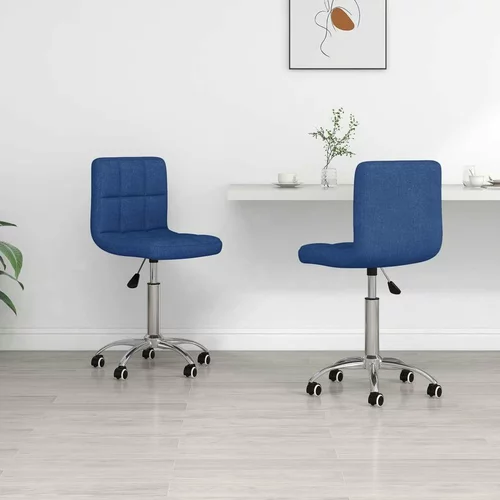  Vrtljivi jedilni stoli 2 kosa modro blago, (20699850)