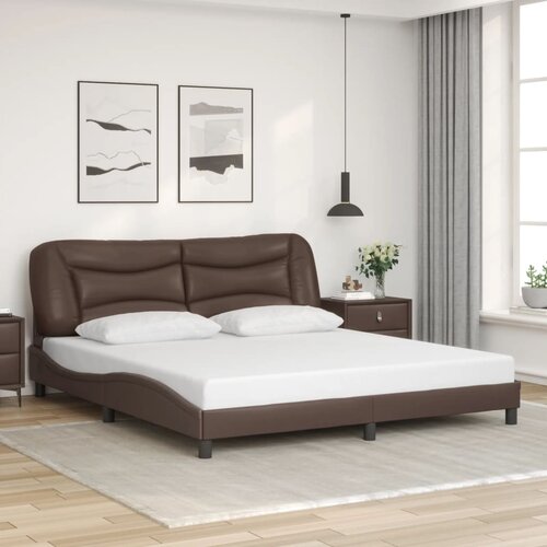 vidaXL Okvir za krevet s uzglavljem smeđi 180x200 cm od umjetne kože Cijene