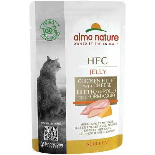 Almo Nature HFC Jelly vrečke 24 x 55 g - Piščančji file s sirom