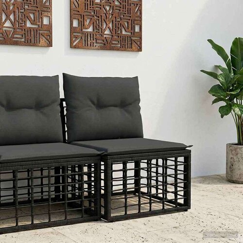  Modularni zunanji sofa brez naslonov Črna 62 x 55 x 70 cm, (5000240759) Cene