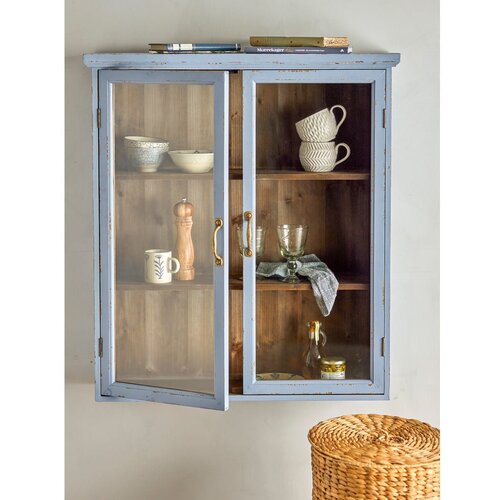 Bloomingville Modra stenska vitrina iz masivne jelke 81x91 cm Hazem &amp;ndash; Slike