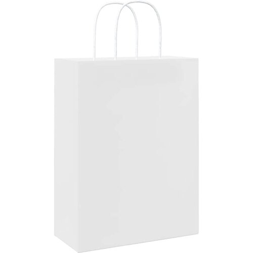  Papirnate vrećice 50 kom s ručkama bijele 26x12x35 cm Slike