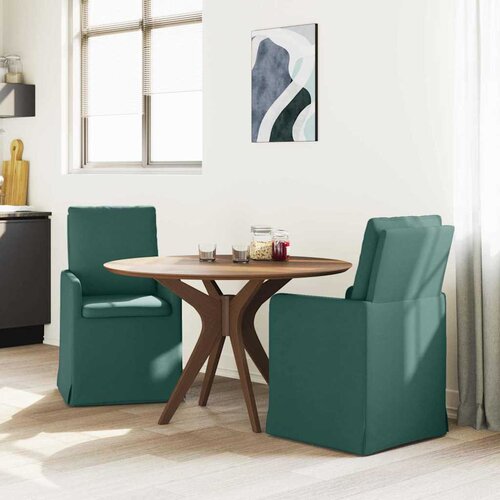  Trpezarijske stolice 2 pcs Tamnozelena 57 x 67 x 98 cm tkanina Slike
