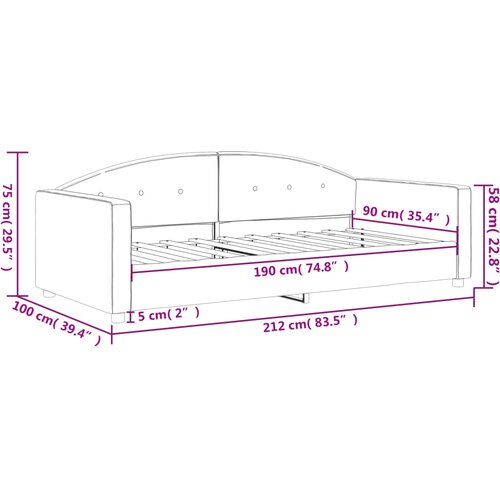  Dnevni krevet crni 90 x 190 cm bar&amp;scaron;unasti Slike