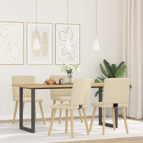 Maison Chic Jedilni stoli - Vzorci stoli 4 kosi krem blago A759, (22032166) Cene
