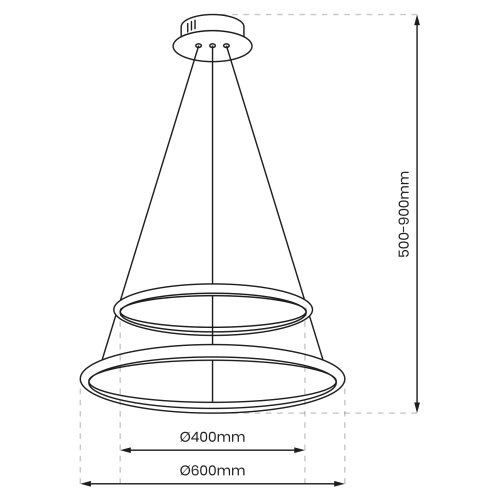  LED luster na sajli ROTONDA LED/51W/230V sjajni hrom Slike