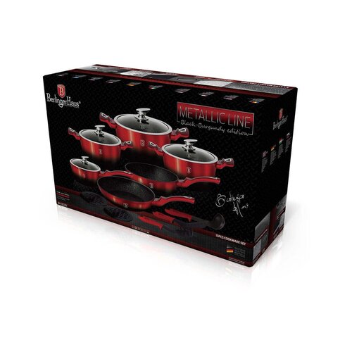 Berlinger Haus BH/1632N set posode, metallic line black burgundy edition, 15 kosov, metallic line black-burgundy Slike