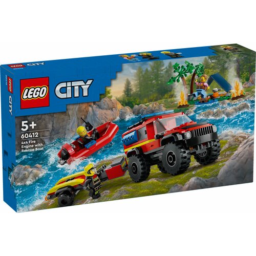 Lego city 60412 vatrogasni kamion 4x4 s čamcem za spasavanje Slike