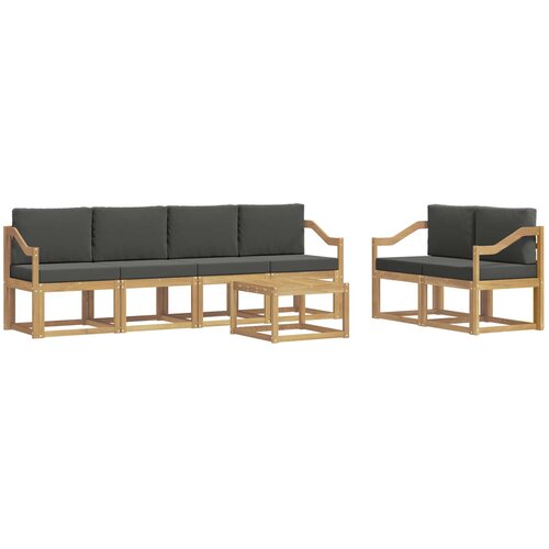 vidaXL Zunanja garnitura za sedenje z blazino 7 pcs Bela in antracit, (5000281056) Cene