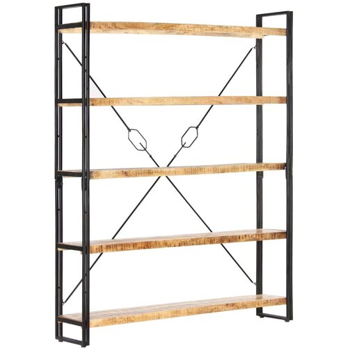 VidaXL knjižna omara 5-nadstropna 140x30x180 cm trden mangov les Slike