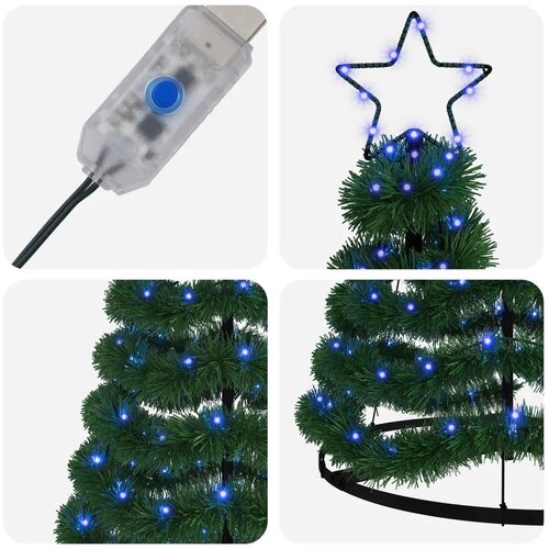  LED božićno drvce od folije s postoljem EKENAS 180 cm - Plava 180 cm Slike