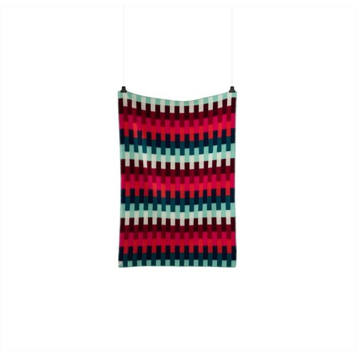 Røros Tweed Volnena odeja Åsmund Bold - Red/Turquoise Cene